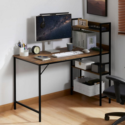 Vida Designs Brooklyn 120 cm Large Computer Desk with Storage Shelves ...