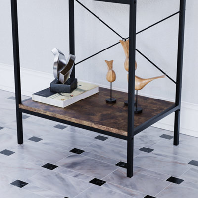 Vida Designs Brooklyn Dark Wood 1 Drawer Console Table With Undershelf