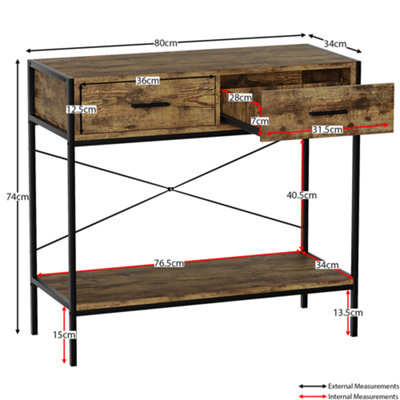 Tavolo Consolle Brooklyn Vida Designs, Grigio, Ripiano In Legno Ingegnerizzato E Gambe In Ferro, Senza Cassetti - 4