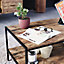 Vida Designs Brooklyn Dark Wood 2 Tier Industrial Rustic Coffee Table