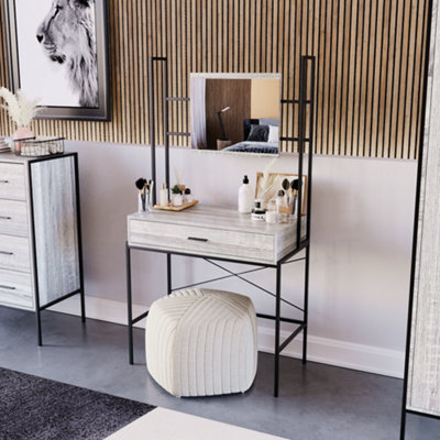 Vida Designs Brooklyn Grey 1 Drawer Bedroom Dressing Table
