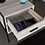 Vida Designs Brooklyn Grey 1 Drawer Bedside Cabinet (H)500mm (W)430mm (D)400mm