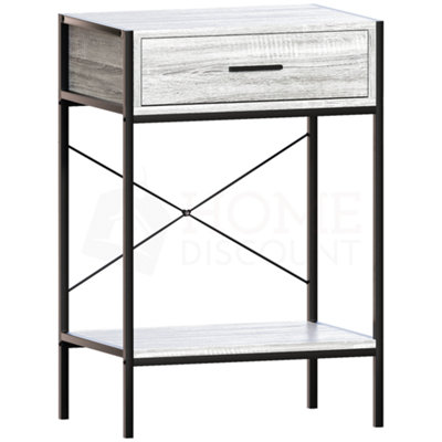 Vida Designs Brooklyn Grey 1 Drawer Console Table With Undershelf