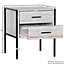 Vida Designs Brooklyn Grey 2 Drawer Bedside Cabinet (H)500mm (W)430mm (D)400mm