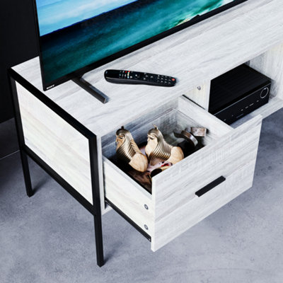 Grey industrial 2024 tv unit