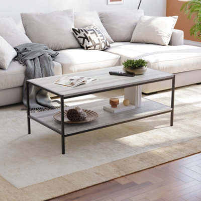 Vida Designs Brooklyn Tavolo Consolle Con 2 Cassetti, Legno Grigio, Design Moderno E Compatto, Facile Da Montare