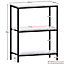 Vida Designs Brooklyn Grey 3 Tier Bookcase Industrial Freestanding Shelving Unit (H)780mm (W)600mm (D)300mm