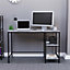 Vida Designs Brooklyn Grey Desk with 2 Shelves Sturdy Computer Office Desk