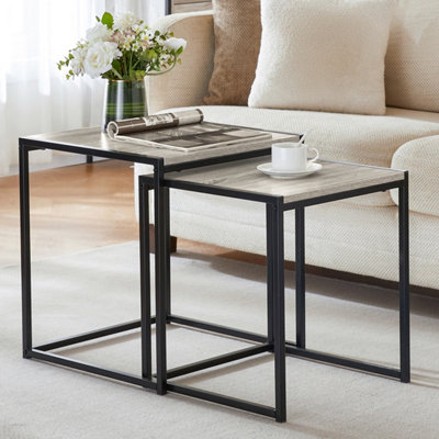 Vida Designs Brooklyn Grey Nest of Tables Set of 2 Industrial Design ...