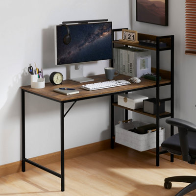 Vida Designs Brooklyn Large Computer Desk with 3 Shelves Office Study ...