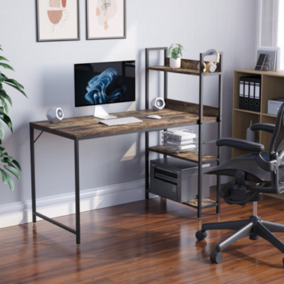 Vida Designs Brooklyn Large Computer Desk with 3 Shelves Office Study Gaming Table