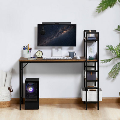 Vida Designs Brooklyn Large Computer Desk with 3 Shelves Office Study ...