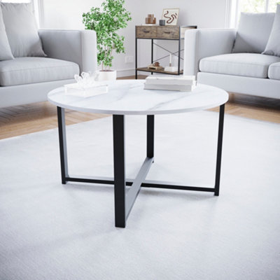 Vida Designs Brooklyn Round Coffee Table, Marble | DIY at B&Q