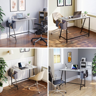 Vida Designs Brooklyn Small Computer Desk, Grey