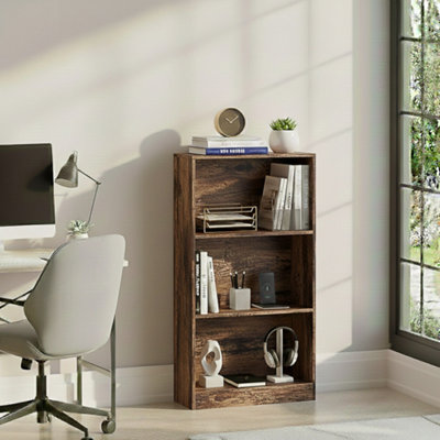 Vida Designs Cambridge 3 Tier Medium Bookcase Freestanding Wooden Storage Shelf Display Unit White, White