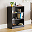 Vida Designs Cambridge Black 3 Tier Low Bookcase Freestanding Shelving Unit (H)750mm (W)600mm (D)240mm