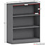 Vida Designs Cambridge Grey 3 Tier Low Bookcase Freestanding Shelving Unit (H)750mm (W)600mm (D)240mm