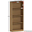 Vida Designs Cambridge Oak 4 Tier Large Bookcase Freestanding Shelving Unit (H)1400mm (W)600mm (D)240mm