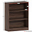Vida Designs Cambridge Walnut 3 Tier Low Bookcase Freestanding Shelving Unit (H)750mm (W)600mm (D)240mm