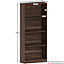 Vida Designs Cambridge Walnut 4 Tier Large Bookcase Freestanding Shelving Unit (H)1400mm (W)600mm (D)240mm