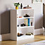 Vida Designs Cambridge White 3 Tier Low Bookcase Freestanding Shelving Unit (H)750mm (W)600mm (D)240mm