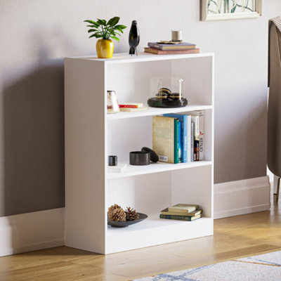 Long low on sale white bookcase