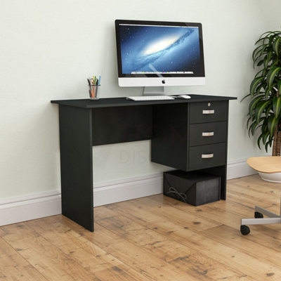 Vida Designs Charles Black 3 Drawer Computer Desk