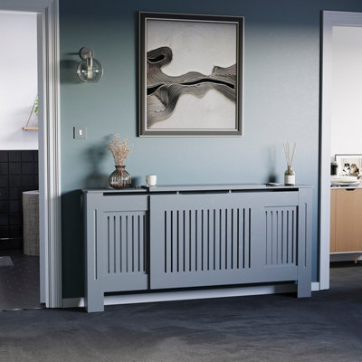 Vida Designs Chelsea Adjustable Radiator Cover, Dark Grey