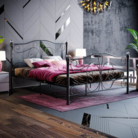 Vida Designs Chicago Black 5ft King Size Metal Bed Frame