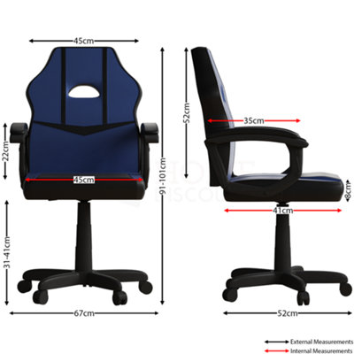 Vida Designs Comet Blue & Black Racing Gaming Chair High Back Adjustable Height