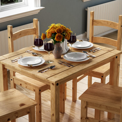 Solid pine table on sale and 4 chairs