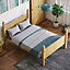 Vida Designs Corona 4ft6 Double Solid Wood Bed Frame Distressed Waxed Pine, High Foot End, 190 x 135cm