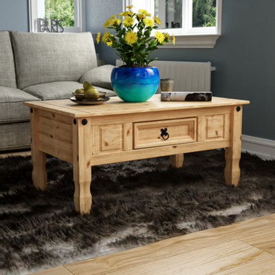 Home Discount Consoletafel Corona met 3 laden en een plank, massief