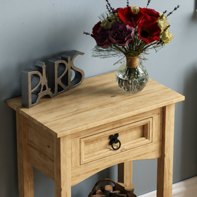 Vida Designs Corona Solid Pine 1 Drawer Console Table With Undershelf