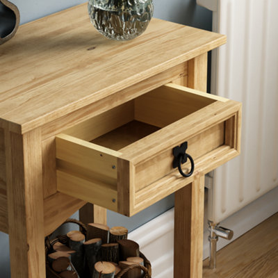 Vida Designs Corona Solid Pine 1 Drawer Console Table With Undershelf