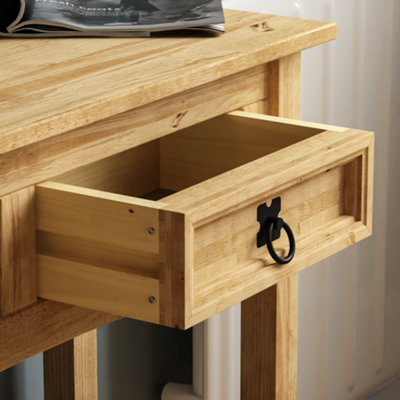 Vida Designs Corona Solid Pine 2 Drawer Console Table With Undershelf