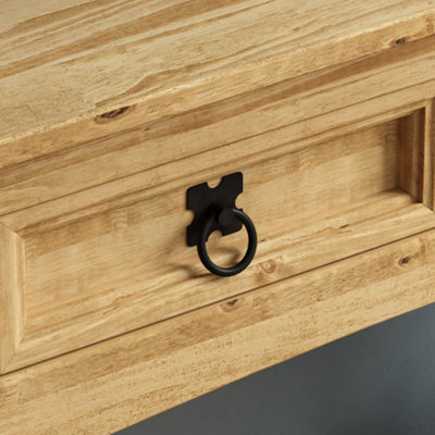 Vida Designs Corona Solid Pine 3 Drawer Console Table With Undershelf