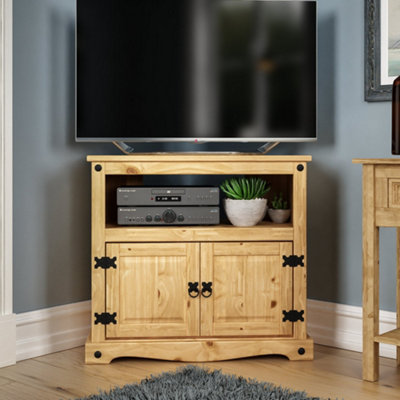 Pine corner 2024 tv stand