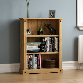 Vida Designs Corona Solid Pine Low Bookcase Freestanding Shelving Unit (H)1070mm (W)750mm (D)290mm