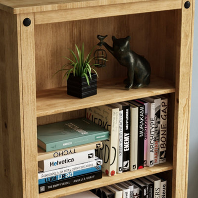 Vida Designs Corona Solid Pine Medium Bookcase Freestanding Shelving Unit (H)1385mm (W)750mm (D)290mm