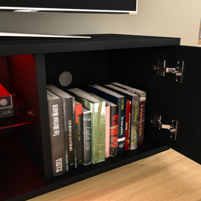 Vida Designs Cosmo Black 2 Door LED TV Unit 120cm Sideboard Cabinet