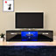 Vida Designs Cosmo Black 2 Door LED TV Unit 160cm Sideboard Cabinet