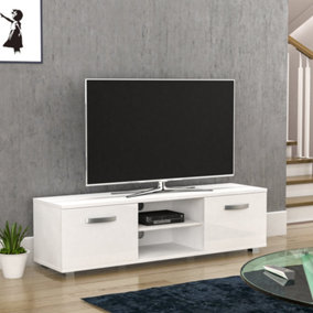 Vida Designs Cosmo White 2 Door TV Unit 140cm Sideboard Cabinet