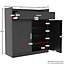 Vida Designs Dalby Black 2 Door 1 Drawer Shoe Storage Cabinet