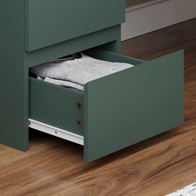 Vida Designs Denver 2 Drawer Green Bedside Chest (H) 400mm x (W) 295mm x (D) 295mm