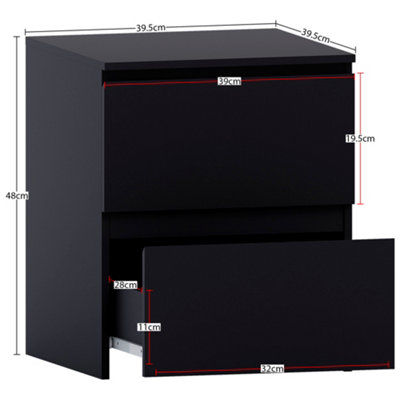 Vida Designs Denver 4 Piece Bedroom Set - (2 Drawer Large Bedside Chest ...
