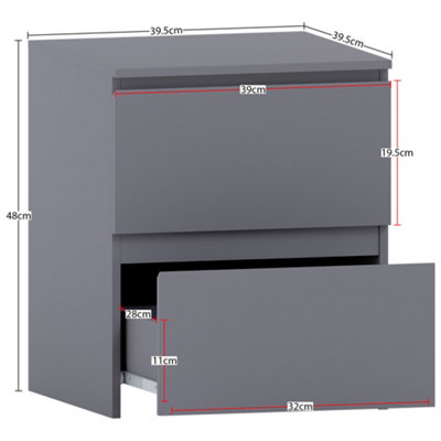 Vida Designs Denver 4 Piece Bedroom Set - (2 Drawer Large Bedside Chest ...