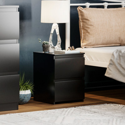 Ikea black store bedside drawers