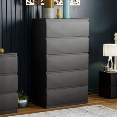 Ikea black online dresser 5 drawer