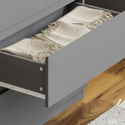 Vida Designs Denver Grey 3 Drawer Chest (H)775mm (W)700mm (D)400mm